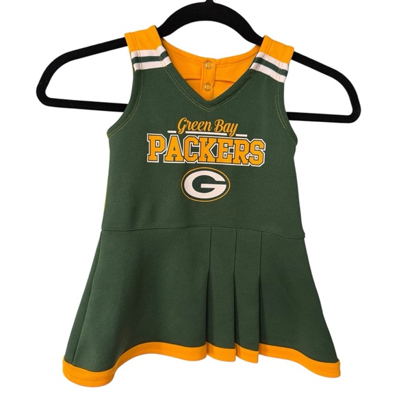 NFL Team Apparel Green Bay Packers Toddler Cheerleader Dress 3T Green & Gold - Picture 1 of 8